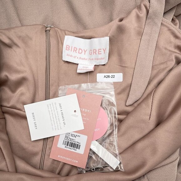 Birdy Grey Alex Convertible Crepe Taupe Maxi Formal Bridesmaid Dress Large NWT - Picture 11 of 16